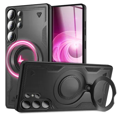 Image de Étui de protection magnétique NALIA pour Samsung Galaxy S26 Ultra – Support à anneau 360° et compatible MagSafe – Étui d'extérieur – Marque berlinoise – Noir
