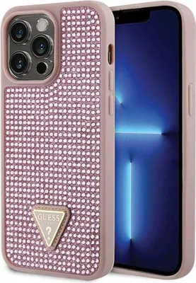 Produktbild von Guess Strassstein Dreieck Etui Guhcp14Xhdgtpp Für Iphone 14 Pro Max - Rosa
