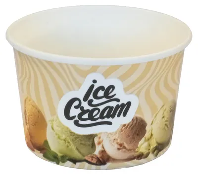 Produktbild von 1000x Eisbecher aus Pappe Papierbecher 175 ml bedruckt "ICE CREAM" Ø85 mm 50 Stück