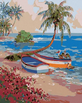 Produktbild von Zuty - Malen nach Zahlen - RUDERBOOT UND PELIKANE, 40x50 cm, mit Keilrahmen (bereits gespannt)
