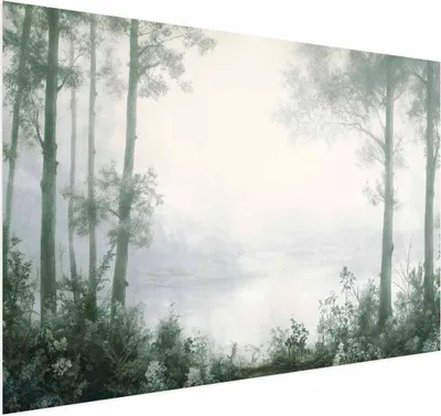 Produktbild von Posterpapier Poster - Forest and Pond in Patinated Green 60x40 cm Landschaften c-H-10025-ao-a