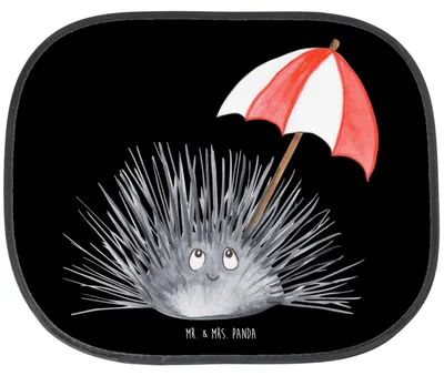 Produktbild von Mr. & Mrs. Panda Sonnenschutz Autoscheibe Seeigel - Schwarz - Geschenk, Seitlicher, Achtsamkeit, Selbstliebe, Auto, Lebe, Meer, Sonnenblende, Selbstakzeptanz, Fenster
