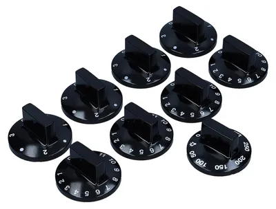 Knevelset 9-teilig schwarz für Ofen und Herd