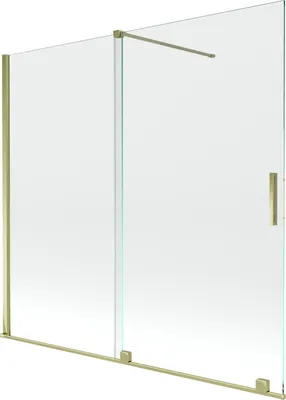 Produktbild von Mexen Velar 2-Flügel-Badewannenwand Regulierbare 170 x 150 cm, transparent, Gold - 896-170-000-01-50