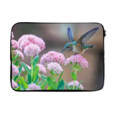 Produktbild von MuchoWow® Laptop Hülle 14 ZollBlumen - Vogel - Kolibri Laptoptasche - Laptoptasche - Stoßsicher - Schutzhaube