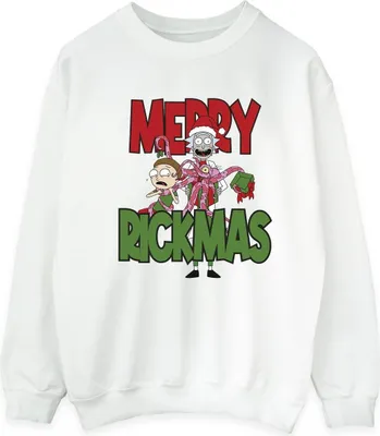 Produktbild von Rick And Morty - "Merry Rickmas" Sweatshirt für Herren BI43710 (L) (Weiß)
