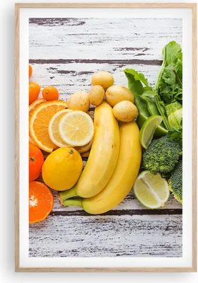 Produktbild von Gerahmtes Poster - Rahmen in heller Eiche - Essen Gemüse Essen frisch - 61x91,5 cm - Wand Bild - Wanddeko - Wandbilder - Wandposter - Bilderrahmen - Bilder - Kunstdruck - Wandbild - P2NPA61x91-2888