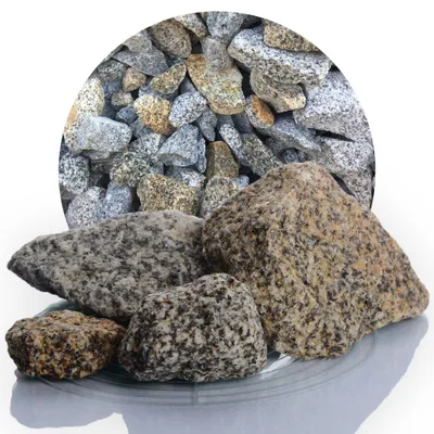 Produktbild von Schicker Mineral-Granit Ziersplitt gelb-grau 25 kg-60-120mm
