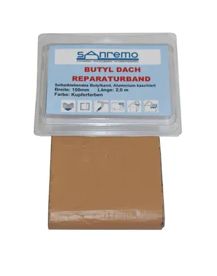 Produktbild von Sanremo DACH Reparaturband Dachrinne selbstklebendes Butylband Kupferfarben 150mm x 2m