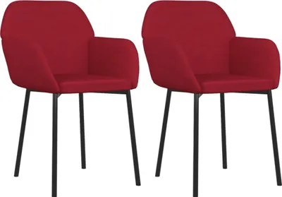 Obrázek produktu pro Jídelní židle 2 ks vínové samet