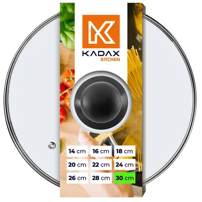 Produktbild von KADAX Glasdeckel, hitzebeständiger, mit Griff aus Kunststoff "Pecoraro", in verschiedenen Größen, 30cm