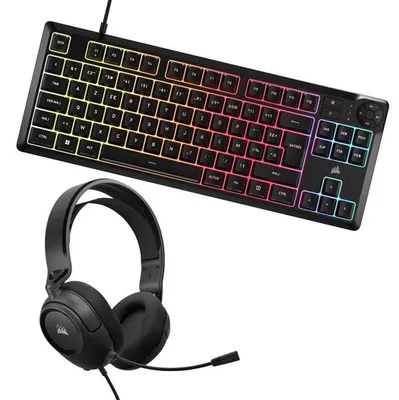 Zdjęcie produktu dla Zestaw słuchawkowy i klawiatura Corsair HS35 + K55 CORE TKL