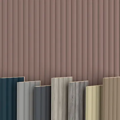 Produktbild von WAVE Lamellen 2,75m HEXIM MDF Holz Lamellenwand Wandverkleidung Lamellenpaneele Wand Paneele stoßfest