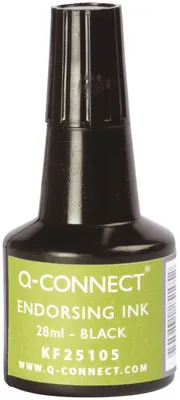 Zdjęcie produktu dla Q-Connect® KF25105 Tusz do stempli - bez oleju, 28 ml, czarny