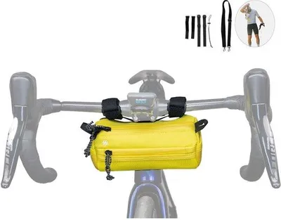 Image de Petit sac élastique jaune pour guidon de vélo