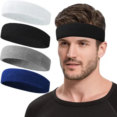 Productafbeelding van Zweetband Hoofd - Geschikt voor Dames en Heren - Hoofdband Sport - Set van 4 Stuks