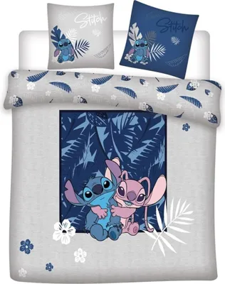 Produktbild von Bettwäsche Stitch & Angel für 2 Personen, wendbarer Bettbezug, 240 x 220 cm + 2 Kopfkissenbezüge 65 x 65 cm, Polyester-Baumwolle