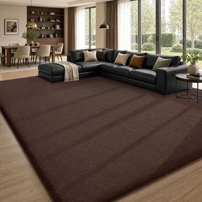 Teppich 275x370 cm, grau, waschbar, antirutsch, flauschig, für Wohnzimmer