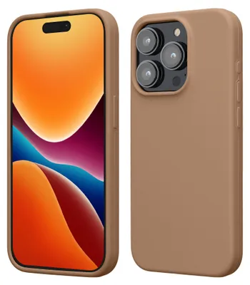 Produktbild von kwmobile Handyhülle für iPhone 15 Pro Hülle, für iPhone 15 Pro Case - Hülle Silikon - kabelloses Laden - Cappuccino