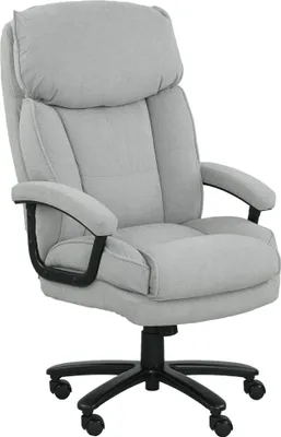 Zdjęcie produktu dla Ergonomiczne krzesło biurowe, tapicerowane poliestrem, krzesło biurowe o udźwigu 200 kg, krzesło obrotowe, jasnoszary | 79 x 68,5 x 125 cm | Regulowana wysokość siedziska