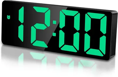 Zdjęcie produktu dla Cyfrowy budzik LED z wyświetlaczem 6,7 cala, pokazujący czas, datę i temperaturę, zasilany przez USB i baterie, z funkcją drzemki, możliwość regulacji jasności, idealny do sypialni i biura