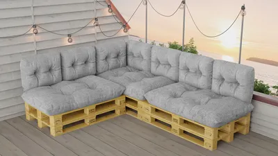 Produktbild von Palettenkissen Set WASSERDICHT Sitzkissen Rückenkissen 120 x 80 cm 60 x 40 cm NEU Größe und Farbe: 10ER SET HELLGRAU (774093)