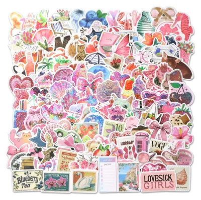 150 ästhetische Sticker – Glitzer, Vintage & Aquarell für DIY