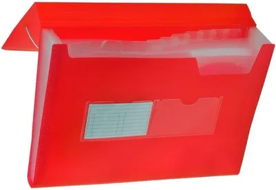 Obrázek produktu pro Teczka harmonijkowa A4 z gumką, czerwona, 13 przegródek