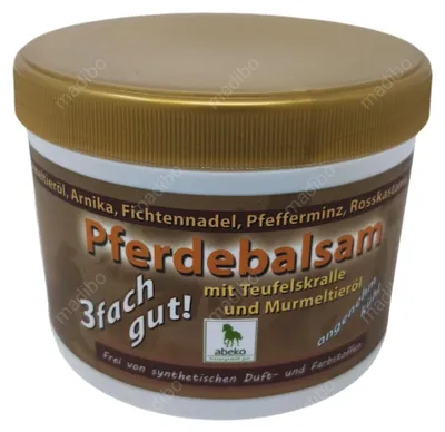 Produktbild von Pferdebalsam mit Teufelskralle und Murmeltieröl 500 ml von abeko