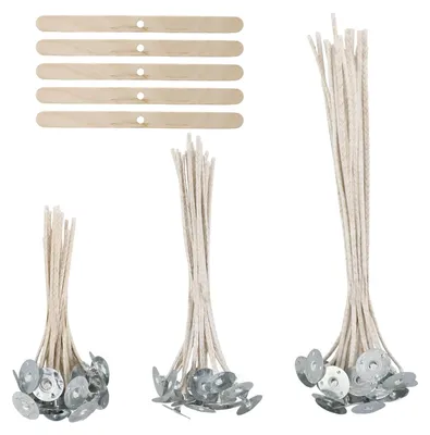 Katoenen kaarsenlonten, 60 Stück, 3 Größen, rauchfrei, DIY