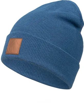 Produktbild von Occulto Leatherpatch Winter Mütze Beanie (Brown Label) Navy