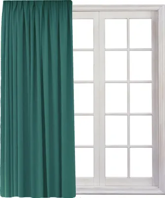 Produktbild von Gardine mit Kräuselband Universalband Vorhang Gardinenband Verdunkelung Blickdicht 140 (B) x 245 (L) Petrol 1er Pack
