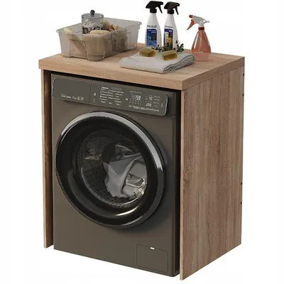 Produktbild von Badezimmerschrank Für Über Der Waschmaschine/Dem Trockner – Brauner Haushaltsgeräte-Säule 66 Cm