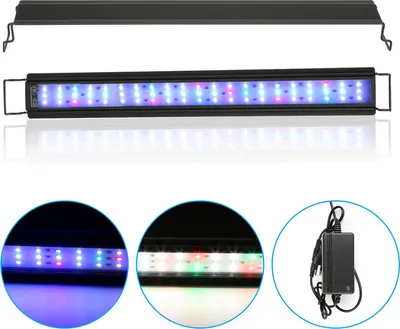 Immagine prodotto di TolleTour 30-45 cm LED Lampada per acquario Luci per serbatoio Illuminazione subacquea Dimmerabile 3 modalità di illuminazione con timer, 10W