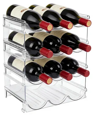 Productafbeelding van Flessenorganizer 4 niveaus, 12 flessen koelkast transparant
