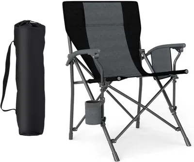 Immagine prodotto di Sedia da campeggio KOMFOTTEU, pieghevole, con portabevande e tasca laterale, sedie da picnic con borsa da trasporto, portata 160 kg, sedia da esterno pieghevole, per barbecue, giardino, pesca (1)