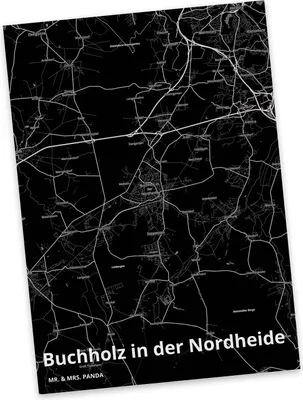 Produktbild von Mr. & Mrs. Panda Postkarte Buchholz in der Nordheide - Geschenk, Stadt, Postkarten, Dorf Karte Landkarte Map Stadtplan, Ansichtskarte, Grußkarte, Fotokarte