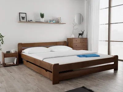 Produktbild von Bett Laura 180 x 200 cm, Eiche Matratze: Ohne Matratze, Lattenrost: Mit Lattenrost