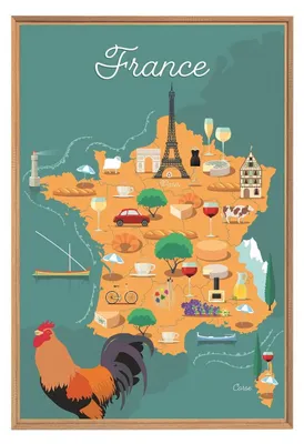 Image de Tableau mural encadré traditions Françaises 65x97 cm, Tableau mural moderne pour décoration intérieure
