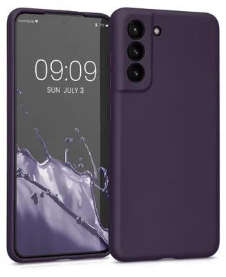 Produktbild von kwmobile Handyhülle für Samsung Galaxy S21 FE Hülle - Silikon Case metallisch schimmernd - Schutzhülle Cover - Metallic Brombeere