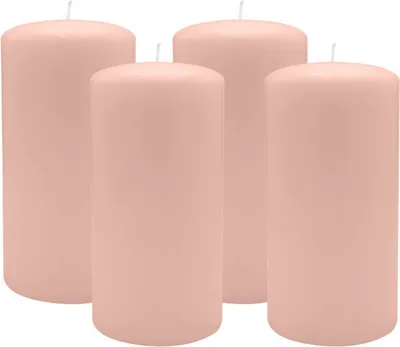 Produktbild von 4er Set Adventskranzkerzen Taupe Rose Ø 80 x 150 mm