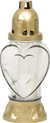 Produktbild von Grabkerze Herz, Glas, 25,5 cm
