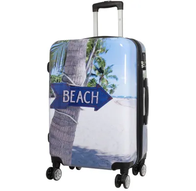 Produktbild von Hartschale mittelgroßer Reisekoffer Beach Strand Motiv Trolley 4 Rollen bunt Größe M