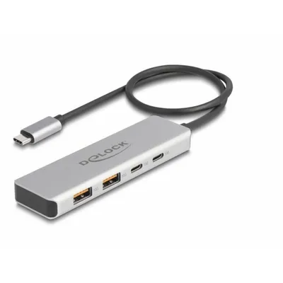 Produktbild von Delock - Hub - 10 Gbps, with 35 cm connection cable - 2 x USB 3.1 Gen 2 + 2 x USB-C - Desktop