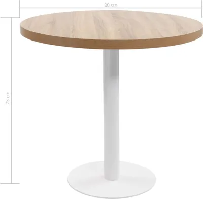 Produktbild von vidaXL Bistrotisch Hellbraun 80 cm MDF