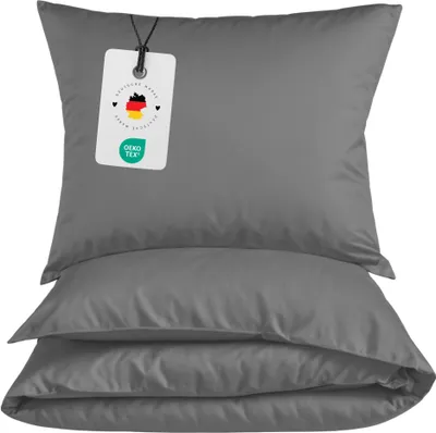 Produktbild von Mikrofaser Bettwäsche 135x200 cm aus 100% Polyester - Uni Grau 135x200 cm