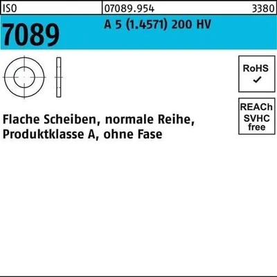 Produktbild von Unterlegscheibe ISO 7089 o.Fase 24 A 5 (1.4571) 200 HV