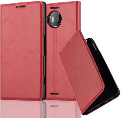 Produktbild von Cadorabo Hülle für Nokia Lumia 950 XL Schutz Hülle in Rot Handyhülle Etui Case Cover Magnetverschluss