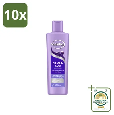 Productafbeelding van 10 x Andrélon Zilver Care Shampoo - 250 ml - Voorraadverpakking - 10 stuks