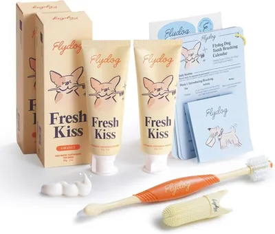 Image de Dentifrice enzymatique pour chiens avec brosse, pour l'hygiène bucco-dentaire